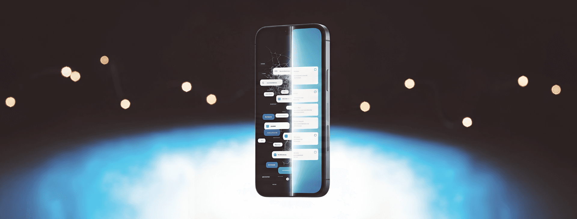 Smartphone showing an AI-built app being refined into a production-ready interface