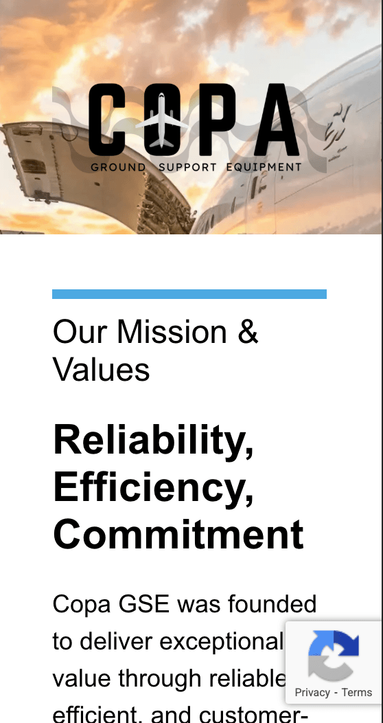 Copa GSE mobile view