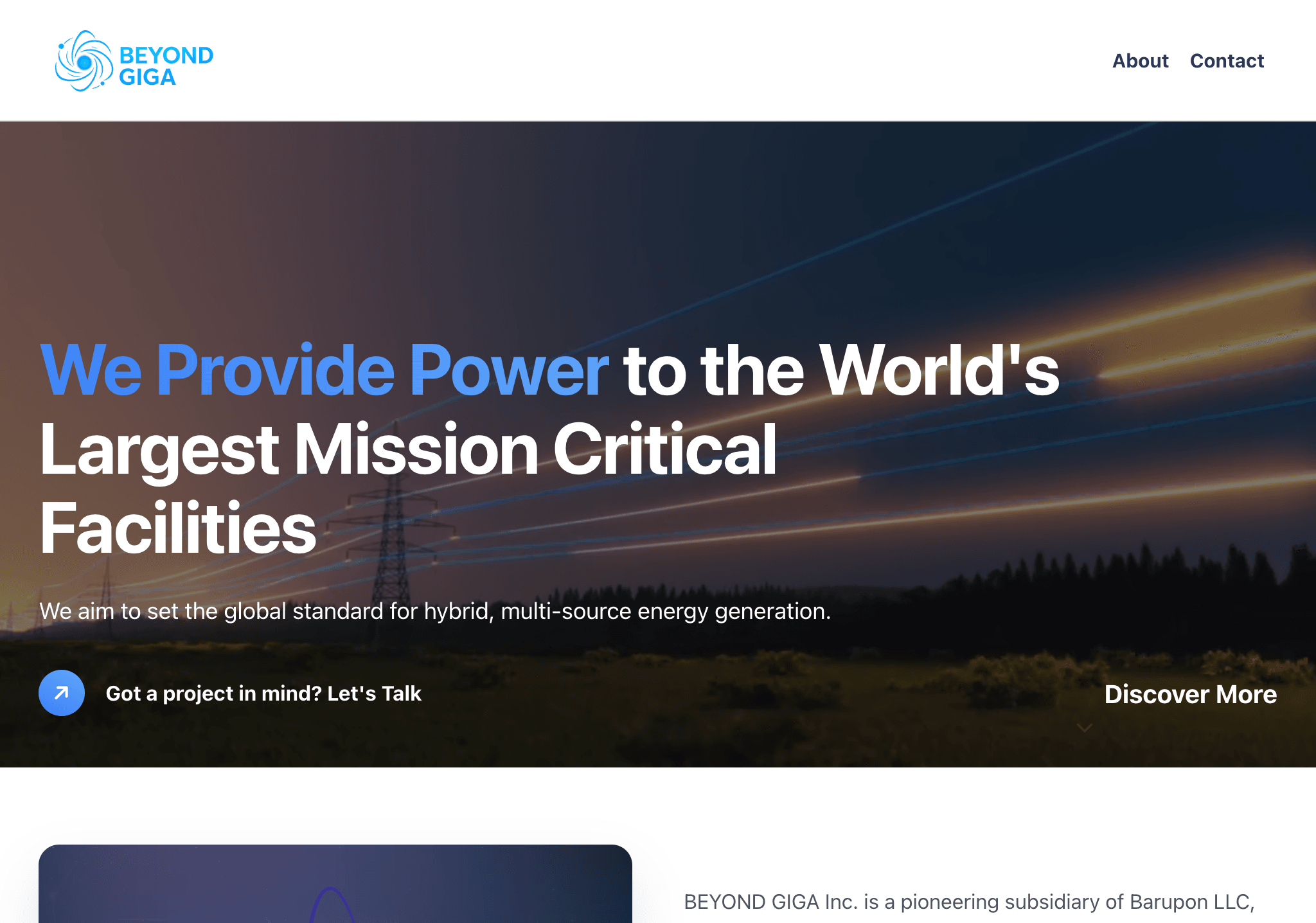 Beyond Giga desktop view