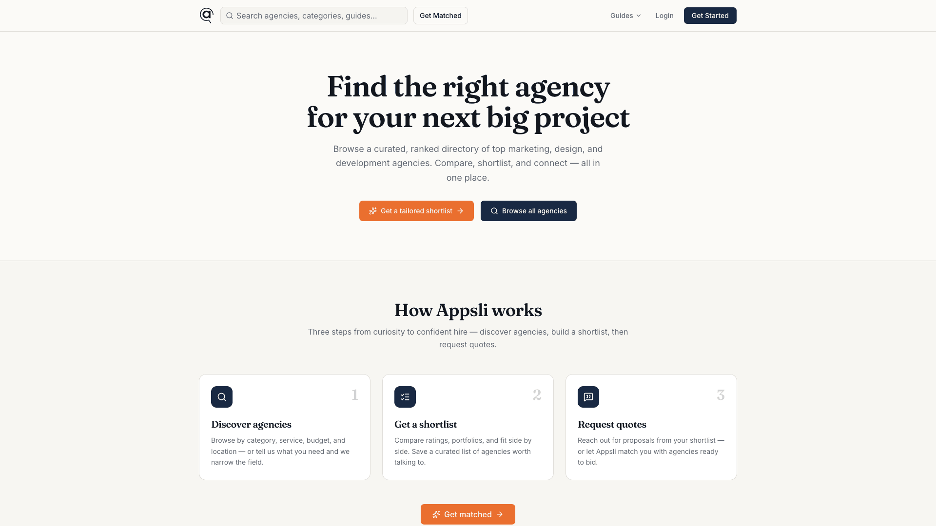 Appsli desktop view
